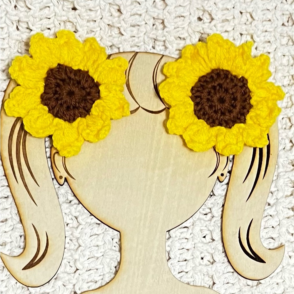 Yellow Sunflower Hair Clips